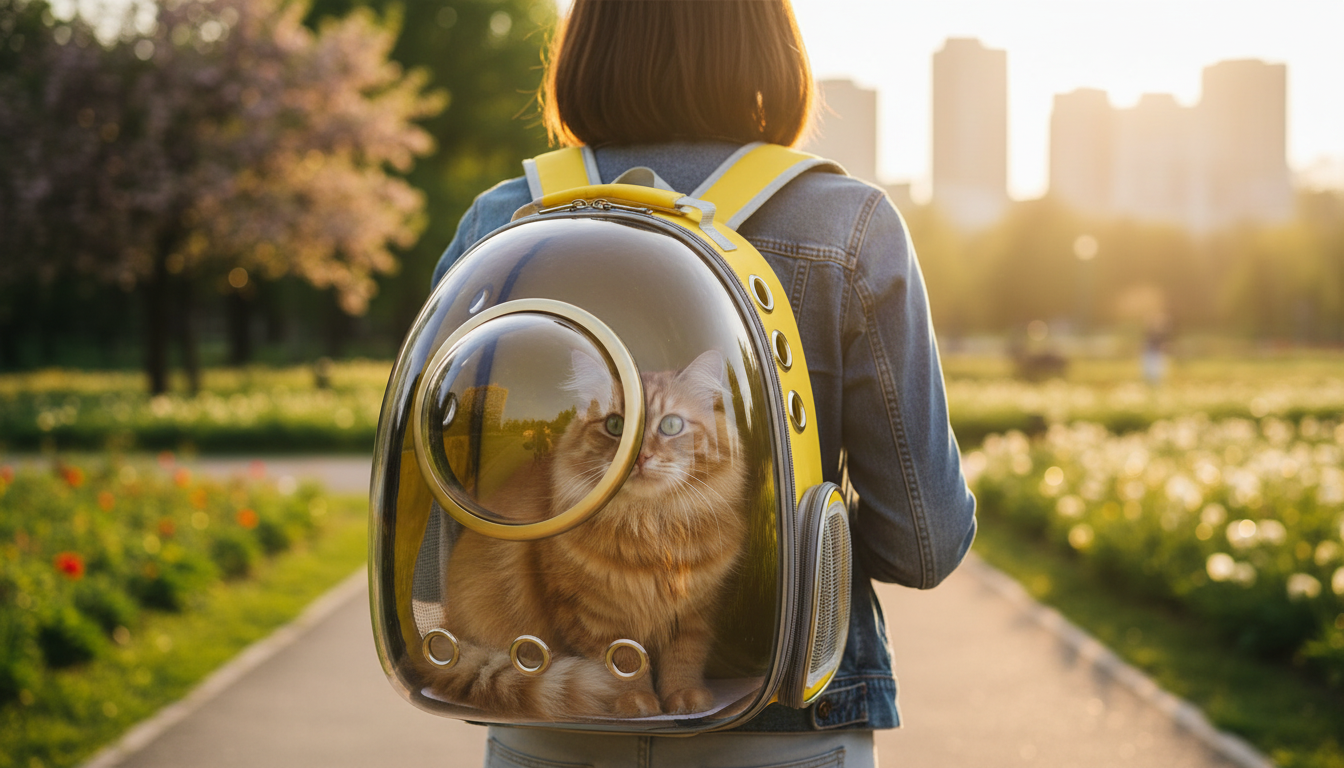 Space Capsule Cat Backpack: Clear, Ventilated Comfort
